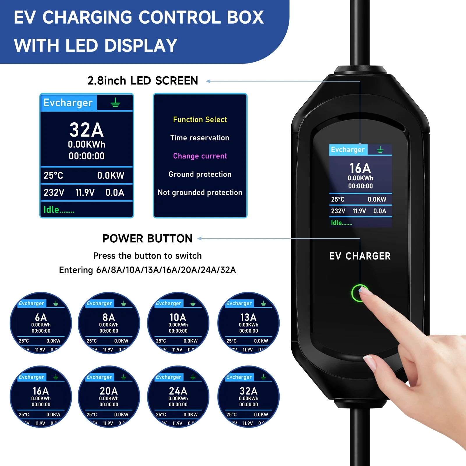 Chargeur EV Puppyfc 7,2 kW Typ - Portable Ev Charger 32A Type 2 Cee Plug avis et prix