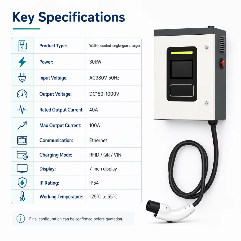 Borne de recharge rapide DC CC - Dc Fast Charger 30Kw Wallbox Commercial avis et prix